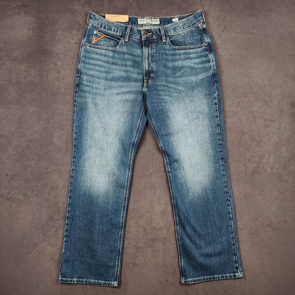 Ariat M4 Jeans Mens 36x32 Kilroy Blue Legacy Relaxed Boot Cut Stretch Denim NEW